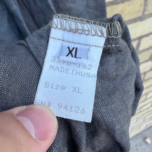 CP Shades Gray Sleeveless Linen Midi Dress Size XL Made in USA Lagenlook - Picture 6 of 7